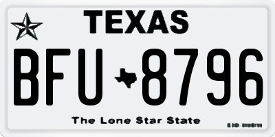 TX license plate BFU8796