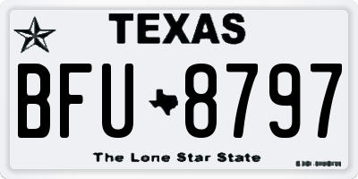 TX license plate BFU8797