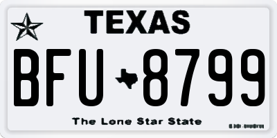 TX license plate BFU8799