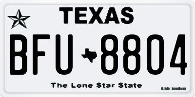 TX license plate BFU8804
