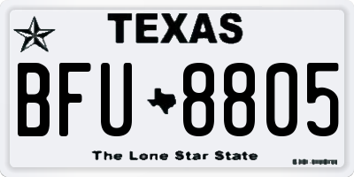TX license plate BFU8805