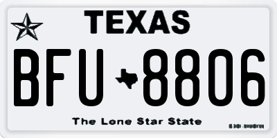 TX license plate BFU8806
