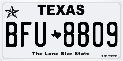 TX license plate BFU8809