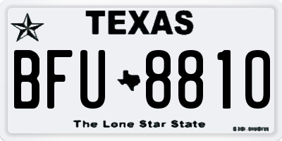 TX license plate BFU8810