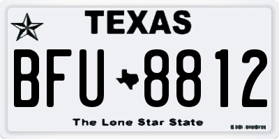 TX license plate BFU8812