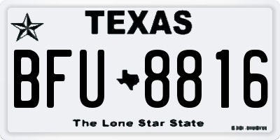 TX license plate BFU8816