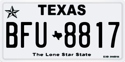 TX license plate BFU8817
