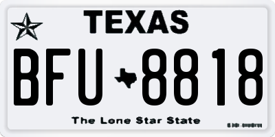 TX license plate BFU8818