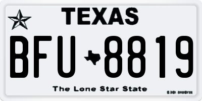TX license plate BFU8819