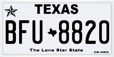 TX license plate BFU8820