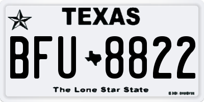 TX license plate BFU8822