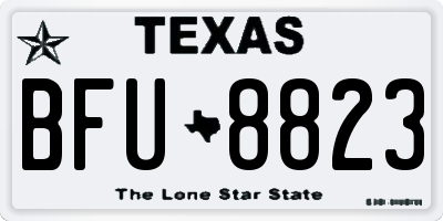 TX license plate BFU8823