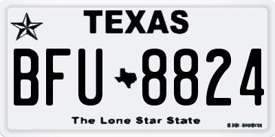 TX license plate BFU8824