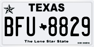 TX license plate BFU8829