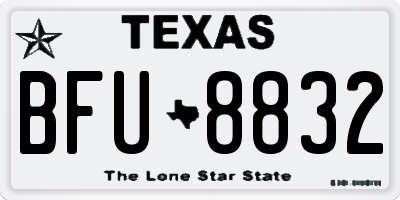 TX license plate BFU8832