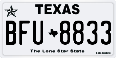 TX license plate BFU8833