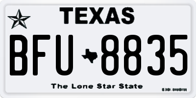 TX license plate BFU8835