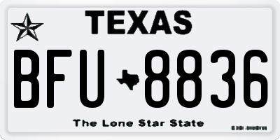 TX license plate BFU8836