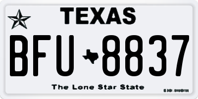TX license plate BFU8837