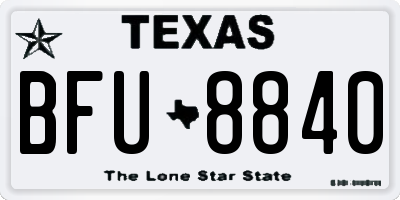 TX license plate BFU8840