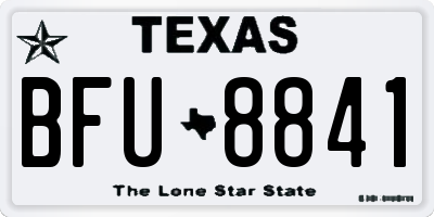 TX license plate BFU8841