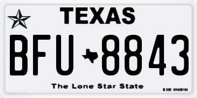 TX license plate BFU8843
