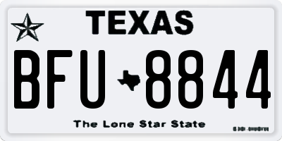 TX license plate BFU8844
