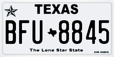 TX license plate BFU8845