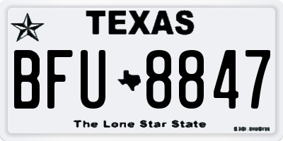 TX license plate BFU8847