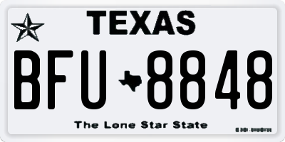 TX license plate BFU8848