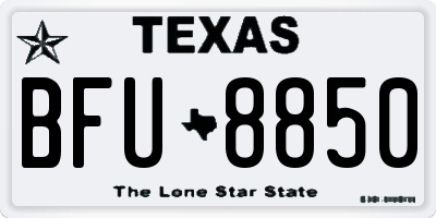 TX license plate BFU8850