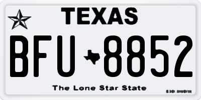 TX license plate BFU8852