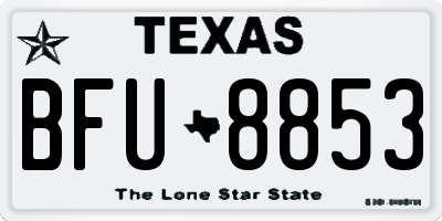 TX license plate BFU8853