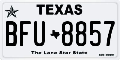 TX license plate BFU8857