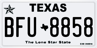 TX license plate BFU8858