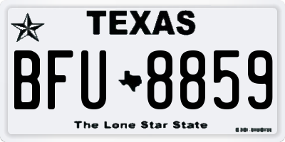TX license plate BFU8859