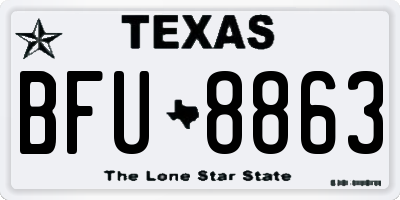 TX license plate BFU8863
