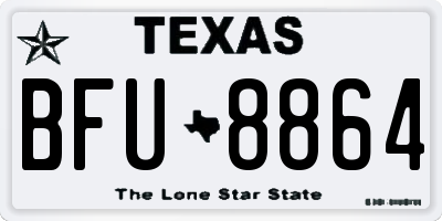 TX license plate BFU8864