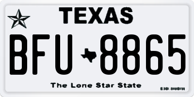 TX license plate BFU8865