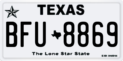 TX license plate BFU8869