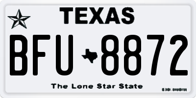 TX license plate BFU8872