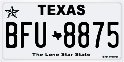 TX license plate BFU8875