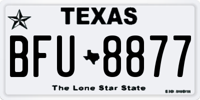 TX license plate BFU8877