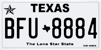 TX license plate BFU8884