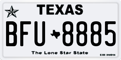 TX license plate BFU8885