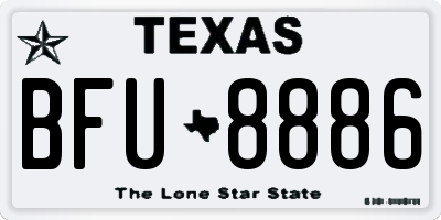 TX license plate BFU8886