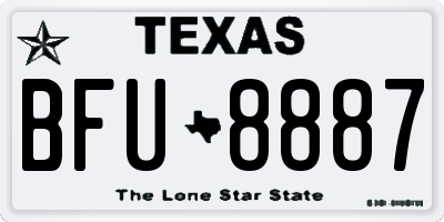 TX license plate BFU8887