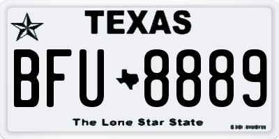TX license plate BFU8889
