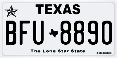 TX license plate BFU8890