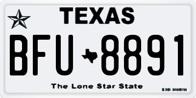 TX license plate BFU8891